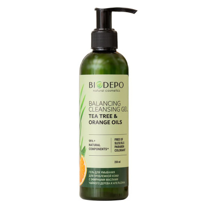Biodepo гель для умывания для проблемной кожи с эфирными маслами чайного дерева и апельсина 250 мл 