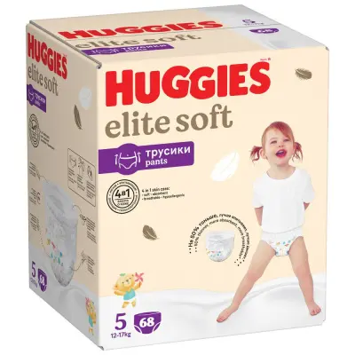Huggies Soft подгузники трусики 12-17 кг 5 размер 68 шт 