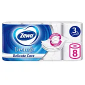 Zewa туалетная бумага deluxe 3 х слойная белая 8 шт