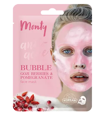 Monty пузырьковая маска анти акне гранат и ягоды годжи