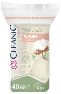 Cleanic Naturals Cotton ватные диски гигиенические квадрат 40 шт 