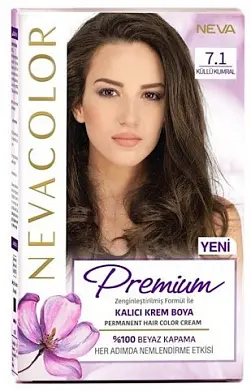 Nevacolor Е стойкая крем краска для волос 7.1 пепельно коричневый
