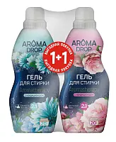 Набор aroma drop гель для стирки свежесть лотоса 1000 г + цветочный микс 1000 г
