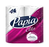 Papia elite туалетная бумага белая четырёхслойная 4 шт