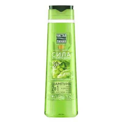 Чистая Линия 2в1 шампунь и бальзам для всех типов волос хмель 400 мл 