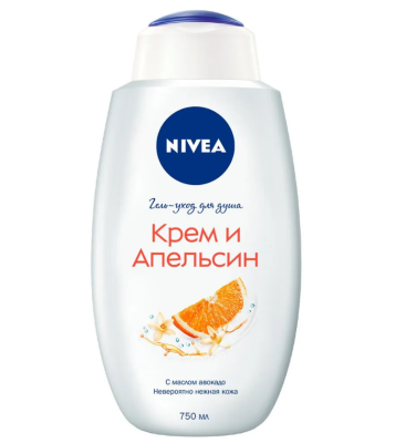 Nivea гель уход для душа крем апельсин 750 мл 
