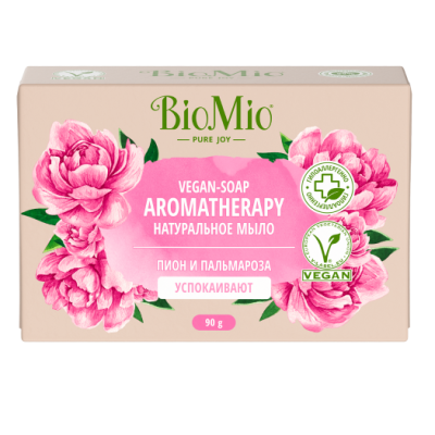 BioMio Натуральное мыло Aromatherapy Пион и пальмароза 90 г 