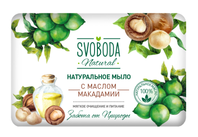 Svoboda туалетное мыло с маслом макадами 90 г 