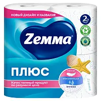 Zemma туалетная бумага плюс океан 2 слоя 4 рулона