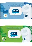 Aura влажная туалетная бумага comfort с крышкой 80 шт