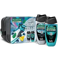 Palmolive подарочный набор мужской северное сияние гель для душа 250 мл + гель для душа 250 мл + косметичка