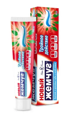 Новый Жемчуг зубная паста тройное действие 75 мл 