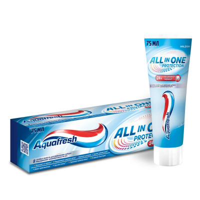 Aquafresh all in one protection Зубная паста с фтором 75 мл 