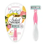 Bic бритва женская одноразовая soleil escape цитрусы 4 лезвия 3 шт