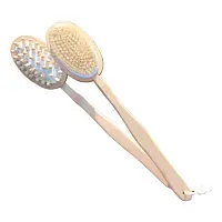 York щетка массажёр для мытья спины двухсторонняя с ручкой