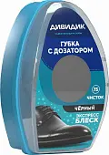 Дивидик губка для обуви из гладкой кожи с дозатором черная