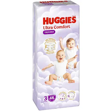 Huggies ultra comfort 3 6-11 кг трусики подгузники 48 шт