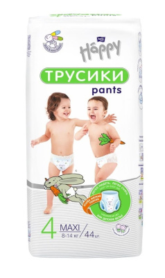 BELLA BABY HAPPY Подгузники-трусики Maxi, 44 шт.уп, вес 8-14 кг 