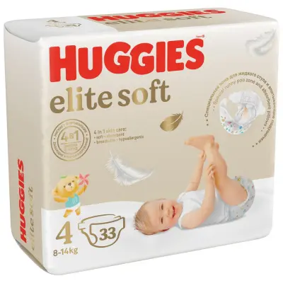 Huggies Soft подгузники 8-14 кг 4 размер 33 шт 