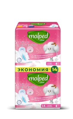 Hayat Molped ультратонкие прокладки ultra eco с крылышками супер 14 шт 