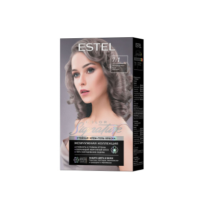 Estel color signature стойкая крем гель краска для волос 7.1 речной жемчугжемчужная коллекция 