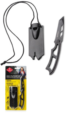 FORESTER MOBILE нож ультралегкий с титан  покрытием в пласт футляре со свистком на шнурке 