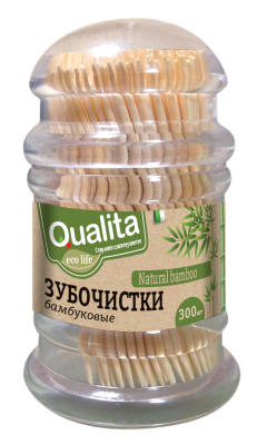 Qualita зубочистки 300 шт бамбуковые 