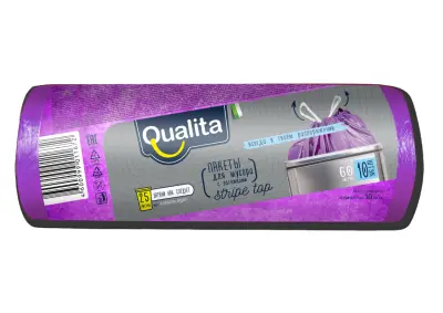 Qualita пакеты для мусора 60 л 10 шт с затяжками 