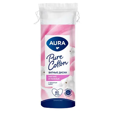 Aura ватные диски 80 шт