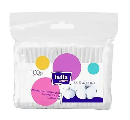 Bella Cotton ватные палочки в полиэтиленовой упаковке 100шт