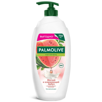 Palmolive Натурэль гель крем для душа женский мягкий и освежающий арбуз с увлажняющим молочком 750 мл 