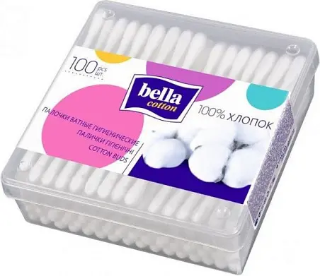 Bella ватные палочки 100шт пласт квадратн НДС 20%