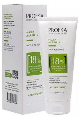 PROFKA маска для лица anti acne mask с термальной грязью и салициловой кислотой 175 мл 