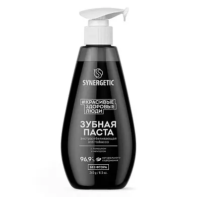Synergetic зубная паста экстраотбеливающая anti tobacco 240 г