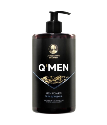 Q'men гель для душа мужской men power, 640 мл 