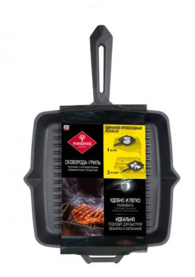 FORESTER сковорода гриль чугунная для стейков из мяса птицы рыбы 