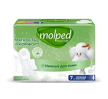 Molped ультратонкие прокладки pure soft с крылышками ночные 7 шт