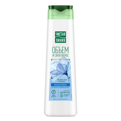 Чистая Линия бальзам ополаскиватель объем и сила для тонких и ослабленных волос пшеница и лен 380 мл 
