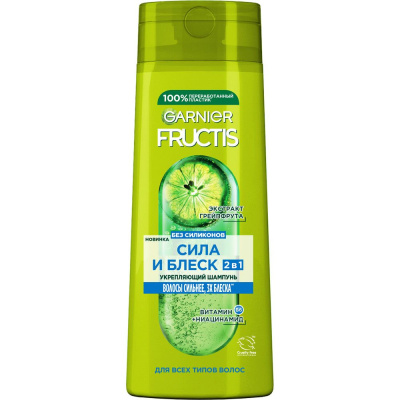 Fructis шампунь 2в1 сила и блеск для нормальных волос 400 мл 