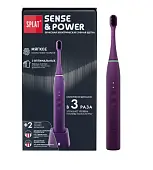 SPLAT Sense& Электрическая звуковая зубная щетка с силиконовым покрытием и сменными насадками, модель, с зарядной станцией. Фиолетовая