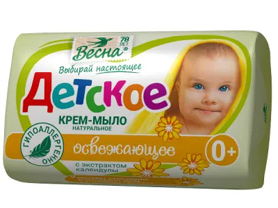 ВЕСНА детское крем мыло с экстрактом календулы 90г 