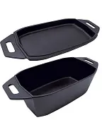 Forester кассероль чугунный для запекания и томления птицы мяса 32х20х12 см с крышкой сковородой