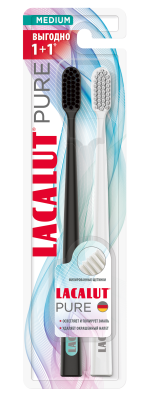 Lacalut зубная щетка pure средней жесткости 1+1 