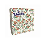 Veiro салфетки 3 слойные с рисунком цветы винтаж 33*33 20 листов