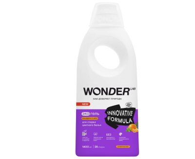 Wonder Lab экогель для стирки цветного белья мандарин и мята 1,4 л 