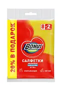 BONUS салфетки для уборки вискозные 8+2 шт