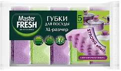 Master FRESH губки для мытья посуды xl размер effect 5 шт