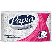 'Papia' Бумажные полотенца белые трёхслойные, 4 шт (7 шт в кор)