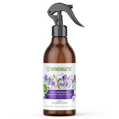 Synergetic освежитель воздуха ирис и розовый перец 380 мл 