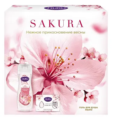 Duru hydro pure подарочный набор гель для душа sakura 450 мл + мыло sakura 106 г
